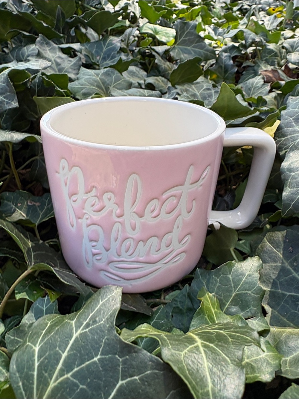 Perfect Blend Pink Stoneware Coffee Mug by